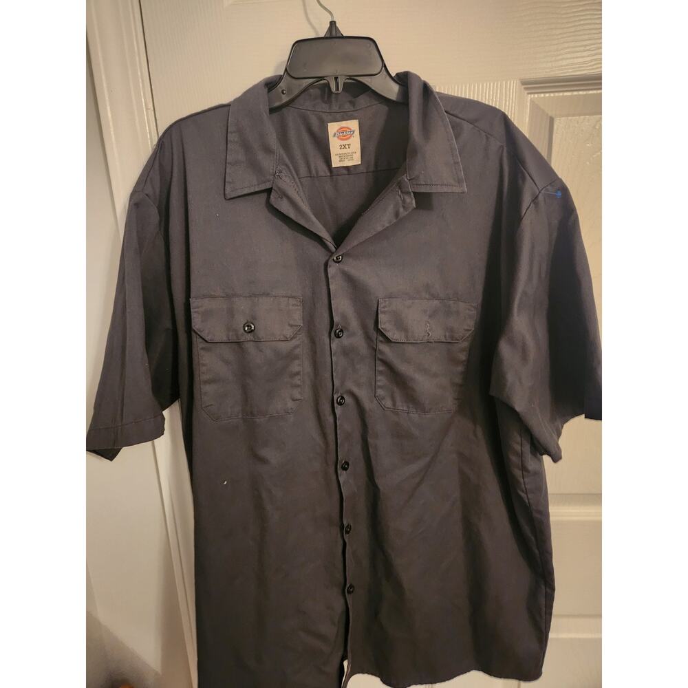 Dickies Men's Button Up Shirt 2XT Gray